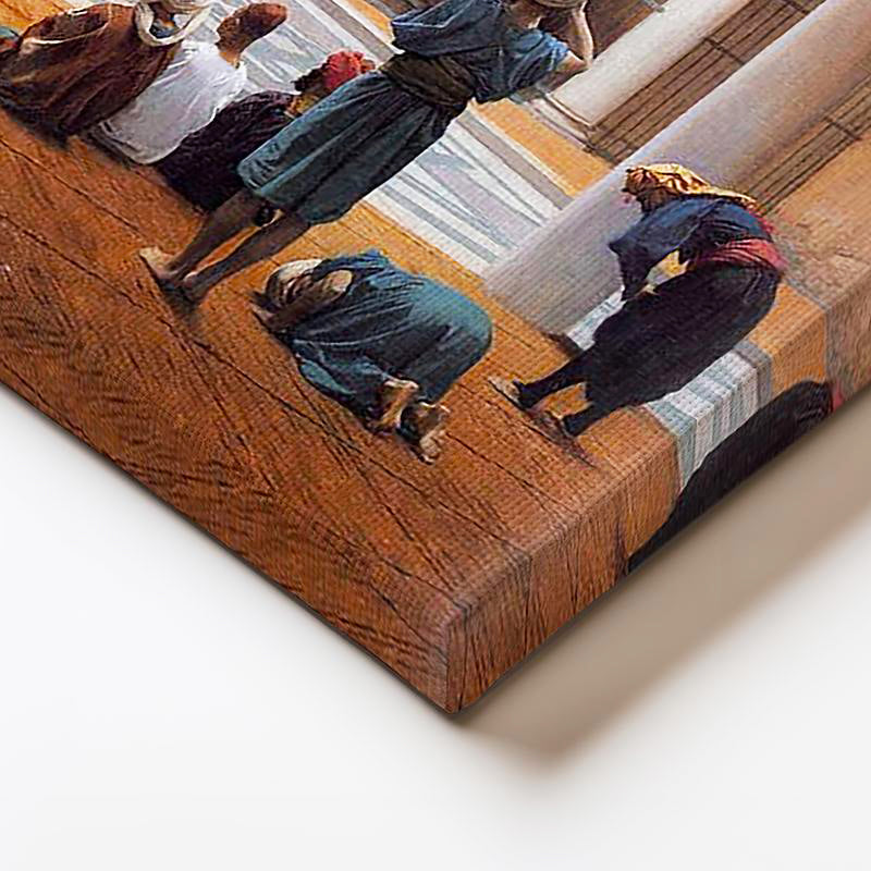 Yatay Kanvas Tablo Cami Avlusu Namaz Osmanlı Tablosu Ev Ofis Duvar Dekoru