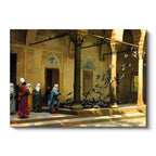 Yatay Kanvas Tablo Güvercin Besleyenler Osmanlı Tablosu Ev Ofis Duvar Dekoru