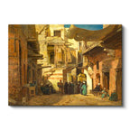 Yatay Kanvas Tablo Tarihi Çarşı Sokağı Osmanlı Tablosu Ev Ofis Duvar Dekoru