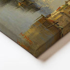 Yatay Kanvas Tablo Haliç Limanı Gemiler Osmanlı Tablosu Ev Ofis Duvar Dekoru