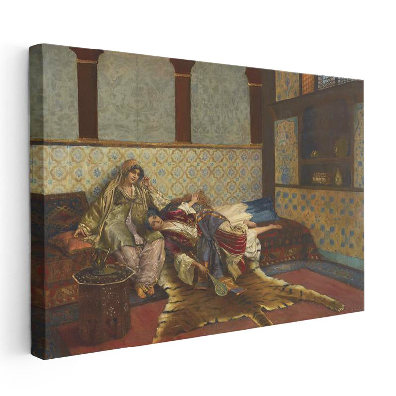 Yatay Kanvas Tablo Harem Dairesi Cariyeler Osmanlı Tablosu Ev Ofis Duvar Dekoru