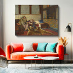 Yatay Kanvas Tablo Harem Dairesi Cariyeler Osmanlı Tablosu Ev Ofis Duvar Dekoru