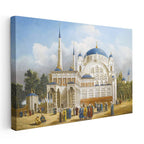 Yatay Kanvas Tablo Tarihi Külliye Meydanı Osmanlı Tablosu Ev Ofis Duvar Dekoru