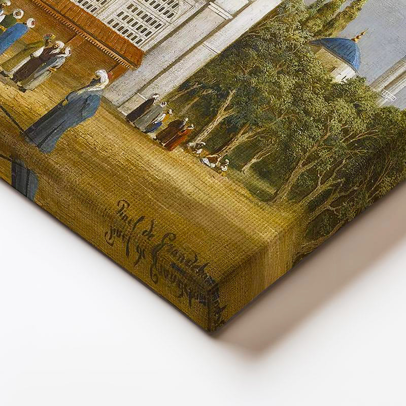 Yatay Kanvas Tablo Tarihi Külliye Meydanı Osmanlı Tablosu Ev Ofis Duvar Dekoru