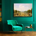 Yatay Kanvas Tablo Atlı Cirit Müsabakası Osmanlı Tablosu Ev Ofis Duvar Dekoru