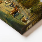 Yatay Kanvas Tablo Atlı Cirit Müsabakası Osmanlı Tablosu Ev Ofis Duvar Dekoru