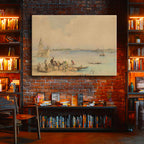 Yatay Kanvas Tablo Kız Kulesi Boğaz Kıyısı Osmanlı Tablosu Ev Ofis Duvar Dekoru