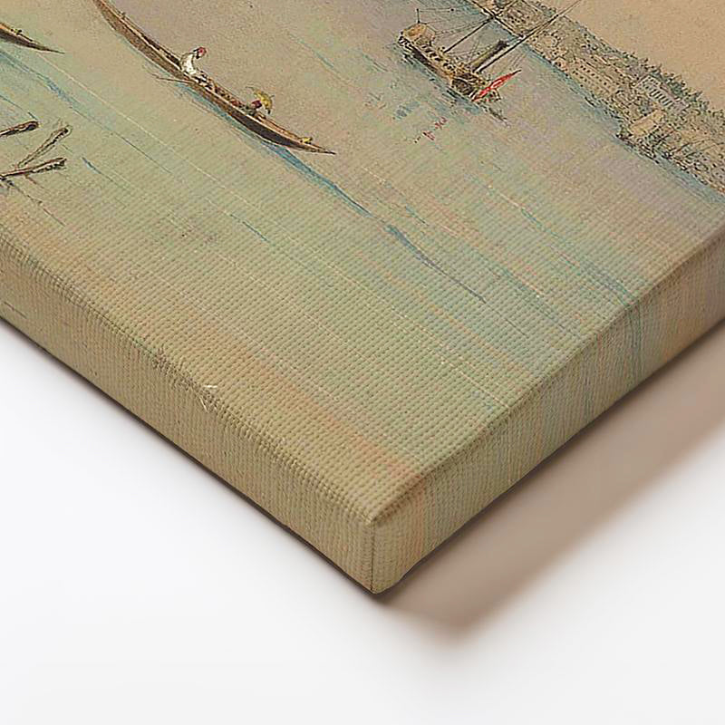 Yatay Kanvas Tablo Kız Kulesi Boğaz Kıyısı Osmanlı Tablosu Ev Ofis Duvar Dekoru