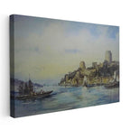 Yatay Kanvas Tablo Rumeli Hisarı Boğaz Manzarası Osmanlı Tablosu Ev Ofis Duvar Dekoru