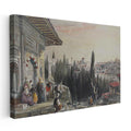 Yatay Kanvas Tablo İstanbul Silueti Seyir Terası Osmanlı Tablosu Ev Ofis Duvar Dekoru