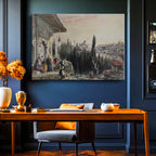 Yatay Kanvas Tablo İstanbul Silueti Seyir Terası Osmanlı Tablosu Ev Ofis Duvar Dekoru