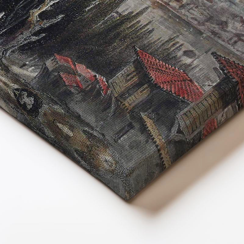 Yatay Kanvas Tablo İstanbul Silueti Seyir Terası Osmanlı Tablosu Ev Ofis Duvar Dekoru