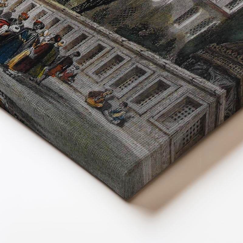 Yatay Kanvas Tablo Sultanahmet Camii Dış Avlu Osmanlı Tablosu Ev Ofis Duvar Dekoru