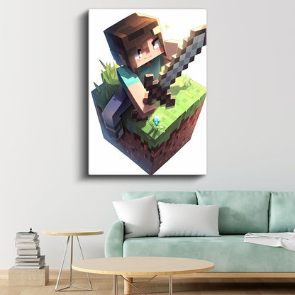 Minecraft - Backyard Piksel Kanvas Tablo