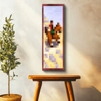 Dikey Kanvas Tablo Panoramik Prairie Ride Piksel Minecraft Tablosu Ev Ofis Salon Duvar Dekoru