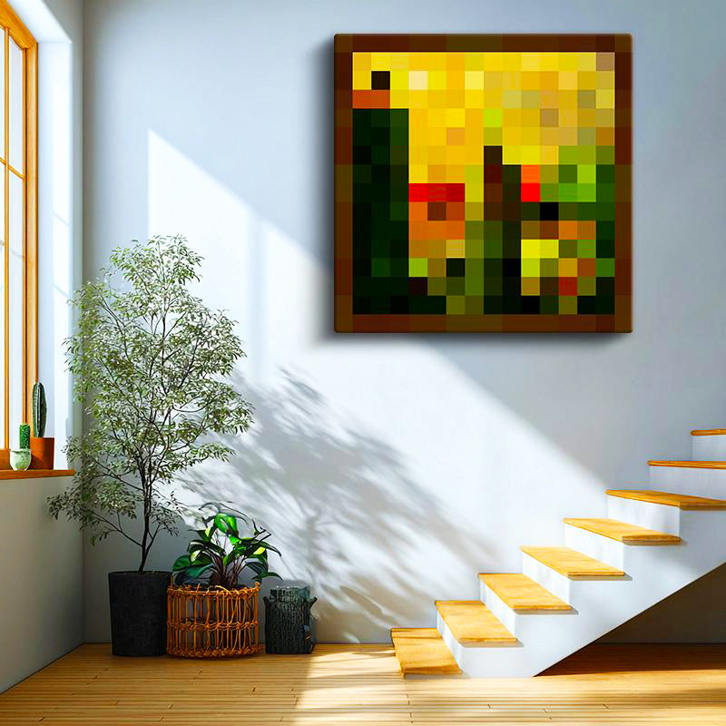 Kare Kanvas Tablo Albanian Piksel Minecraft Tablosu Ev Ofis Salon Duvar Dekoru