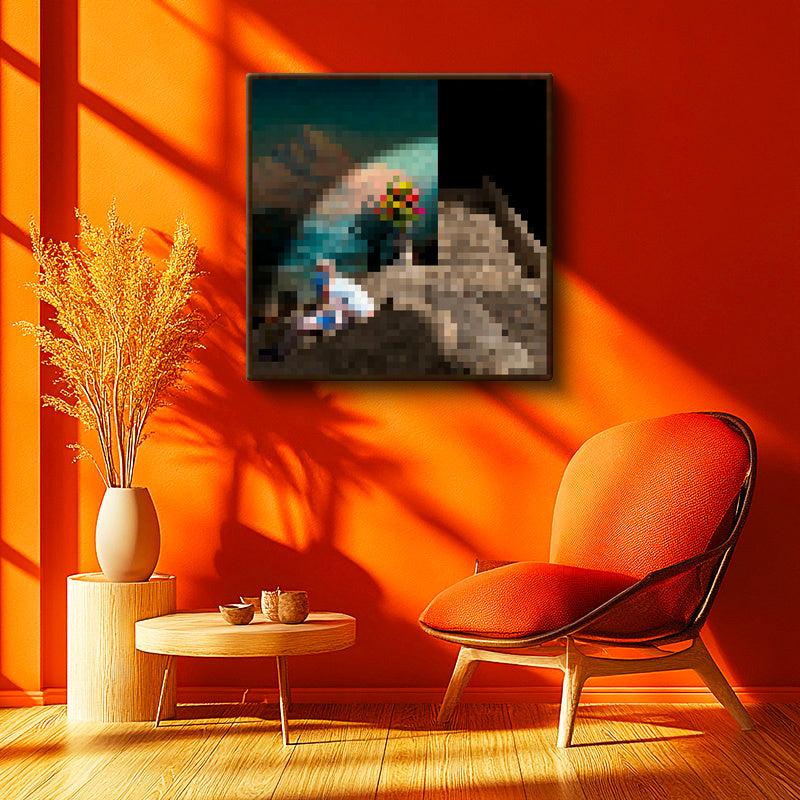 Kare Kanvas Tablo Bouquet Piksel Minecraft Tablosu Ev Ofis Salon Duvar Dekoru