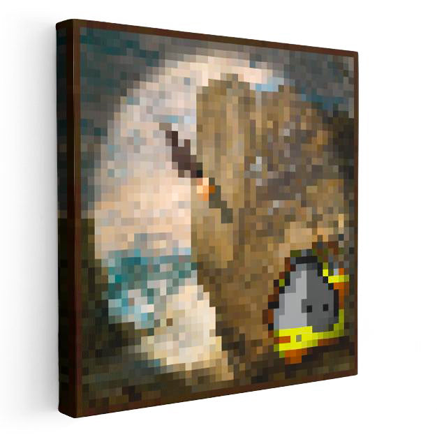 Kare Kanvas Tablo Cavebird Piksel Minecraft Tablosu Ev Ofis Salon Duvar Dekoru