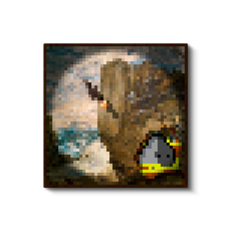 Kare Kanvas Tablo Cavebird Piksel Minecraft Tablosu Ev Ofis Salon Duvar Dekoru