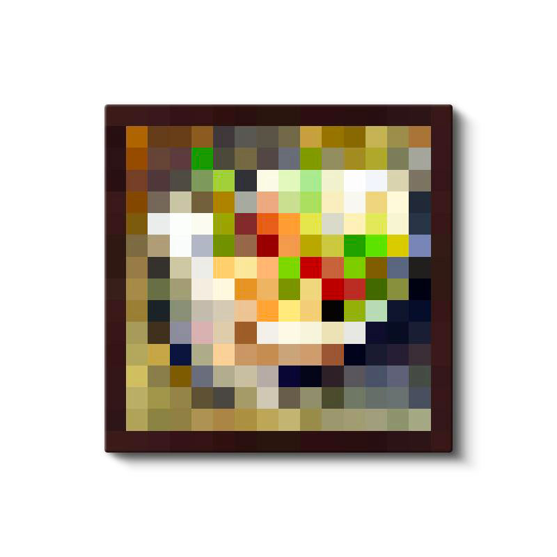 Kare Kanvas Tablo Kebab Med Tre Pepperoni Piksel Minecraft Tablosu Ev Ofis Salon Duvar Dekoru