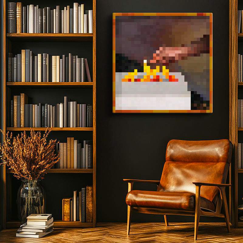Kare Kanvas Tablo Match Piksel Minecraft Tablosu Ev Ofis Salon Duvar Dekoru