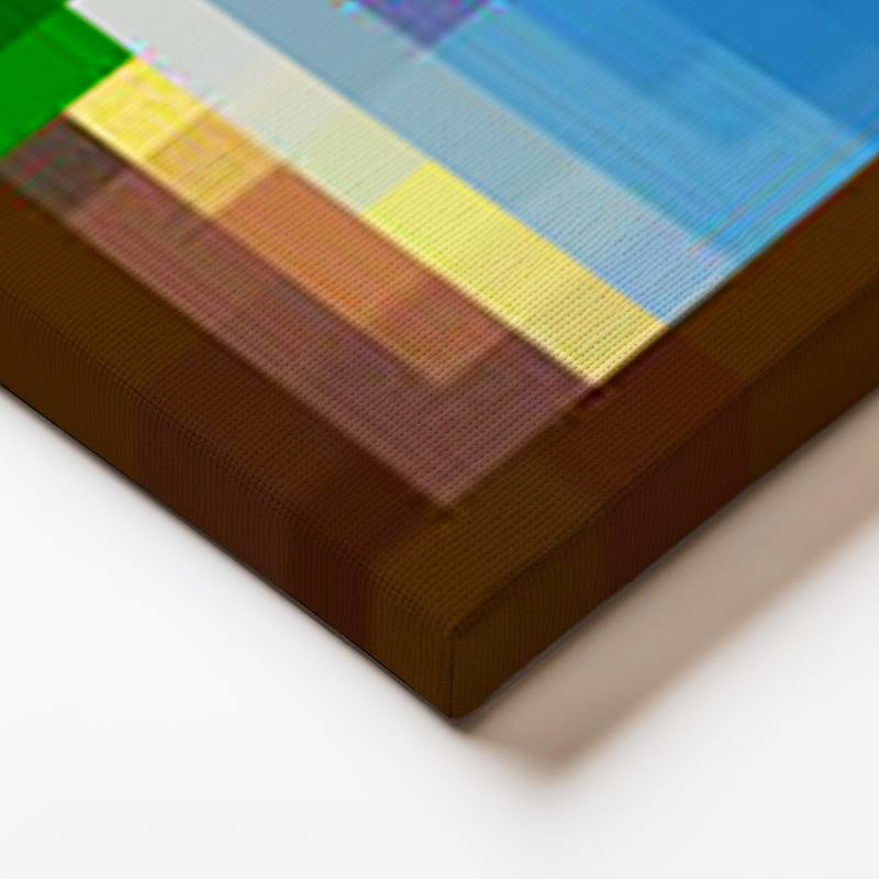 Kare Kanvas Tablo Meditative Piksel Minecraft Tablosu Ev Ofis Salon Duvar Dekoru