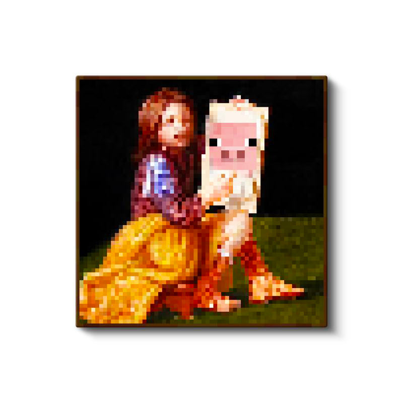 Kare Kanvas Tablo Pigscene Piksel Minecraft Tablosu Ev Ofis Salon Duvar Dekoru