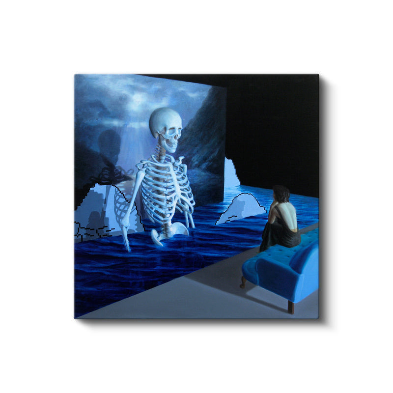 Kare Kanvas Tablo Skull And Roses Minecraft Tablosu Ev Ofis Salon Duvar Dekoru