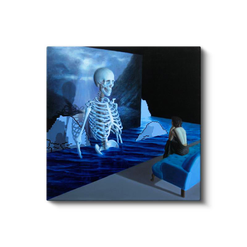 Kare Kanvas Tablo Skull And Roses Minecraft Tablosu Ev Ofis Salon Duvar Dekoru