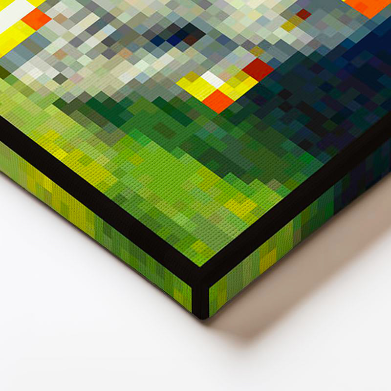 Kare Kanvas Tablo Skull On Fire Piksel Minecraft Tablosu Ev Ofis Salon Duvar Dekoru