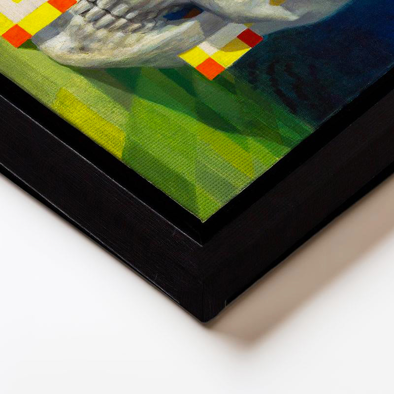 Kare Kanvas Tablo Skull On Fire Minecraft Tablosu Ev Ofis Salon Duvar Dekoru