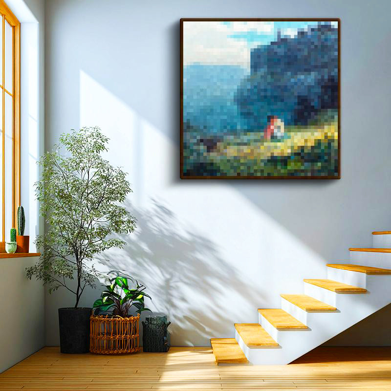Kare Kanvas Tablo Tides Piksel Minecraft Tablosu Ev Ofis Salon Duvar Dekoru