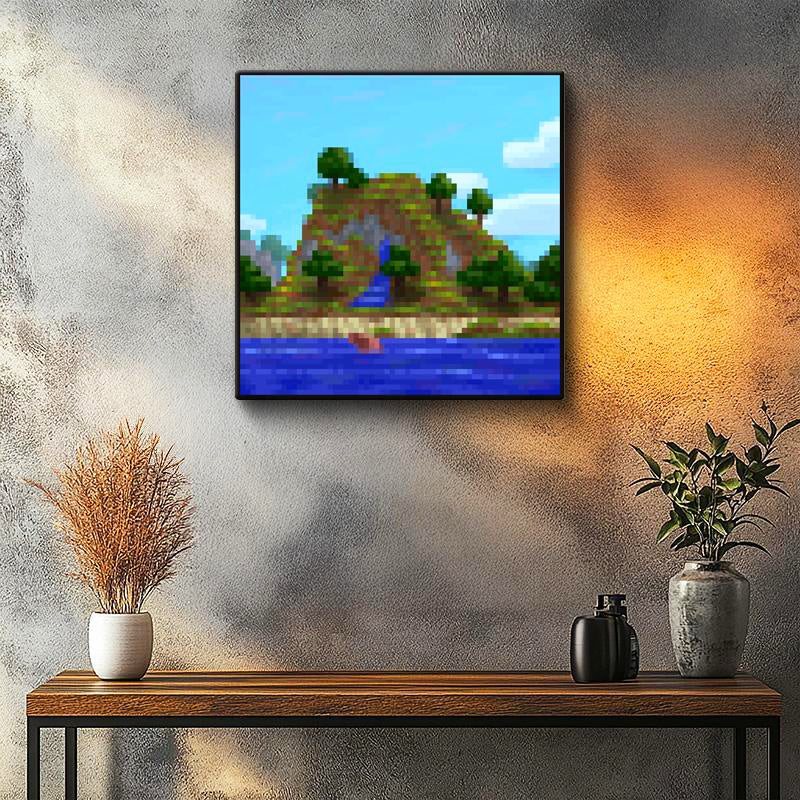 Kare Kanvas Tablo Unpacked Piksel Minecraft Tablosu Ev Ofis Salon Duvar Dekoru