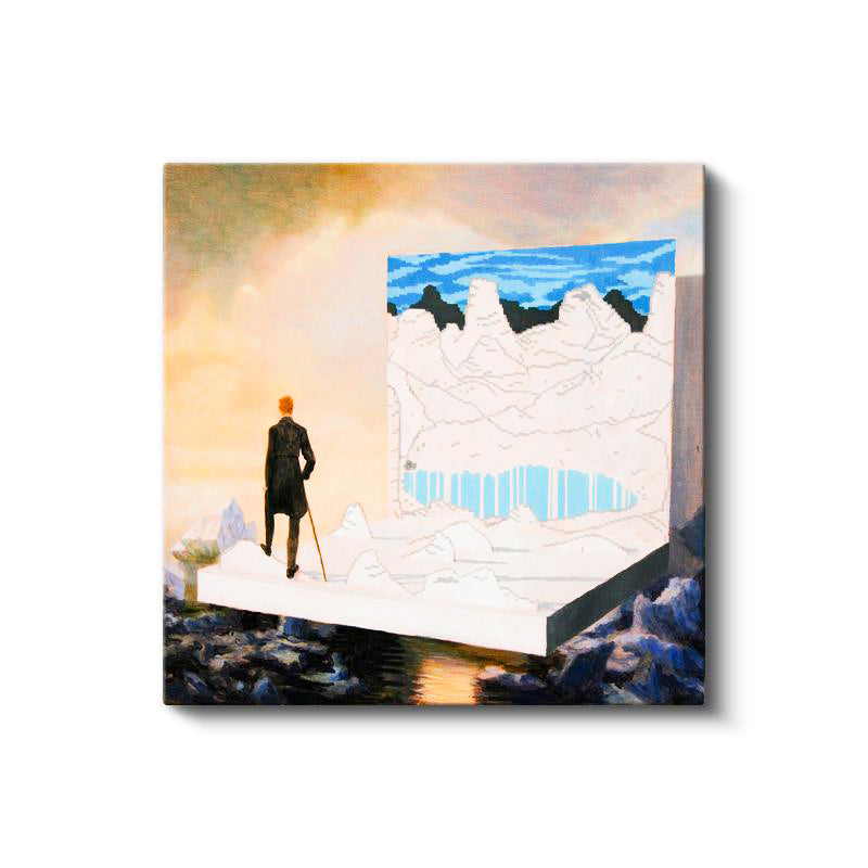 Kare Kanvas Tablo Wanderer Minecraft Tablosu Ev Ofis Salon Duvar Dekoru