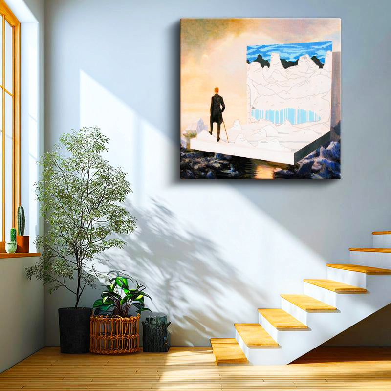 Kare Kanvas Tablo Wanderer Minecraft Tablosu Ev Ofis Salon Duvar Dekoru