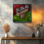 Kare Kanvas Tablo Wither Piksel Minecraft Tablosu Ev Ofis Salon Duvar Dekoru