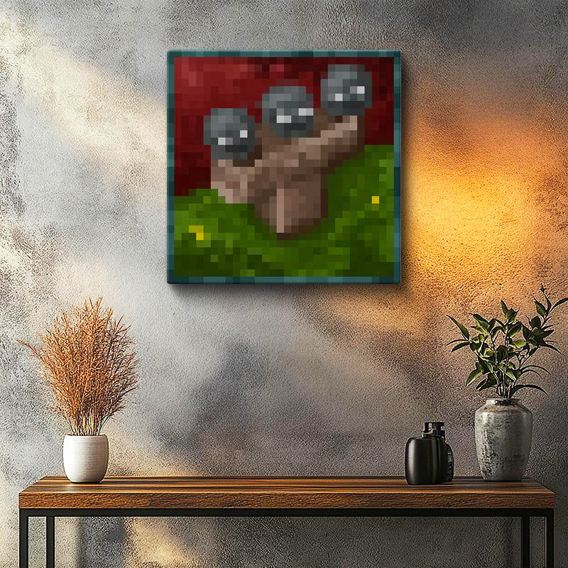 Kare Kanvas Tablo Wither Piksel Minecraft Tablosu Ev Ofis Salon Duvar Dekoru
