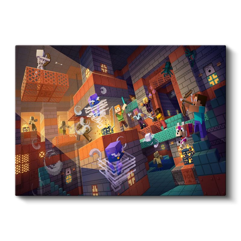 Minecraft - Dünyayı Tutan Steve Kanvas Tablo
