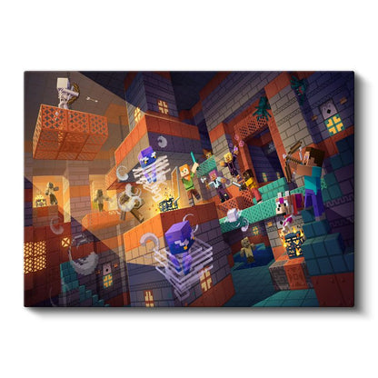 Minecraft - Dünyayı Tutan Steve Kanvas Tablo