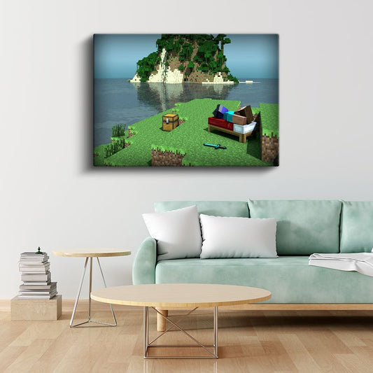 Minecraft - Kiraz Çiçekleri Vadisi Kanvas Tablo