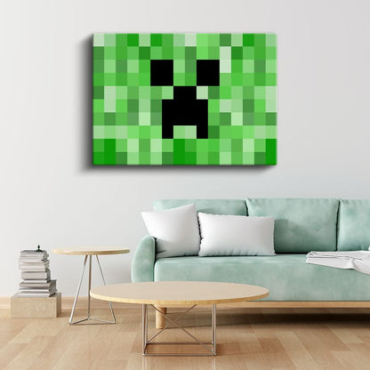 Minecraft - Steve ve Creeper Dostluğu Kanvas Tablo
