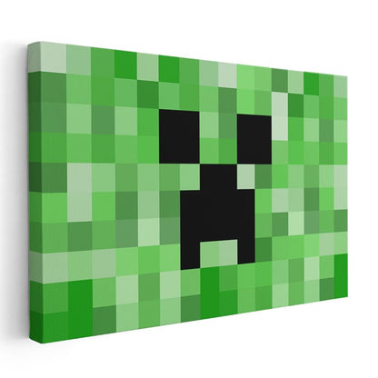 Minecraft - Steve ve Creeper Dostluğu Kanvas Tablo