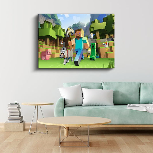Minecraft - Vahşi Doğada Yaşam Kanvas Tablo