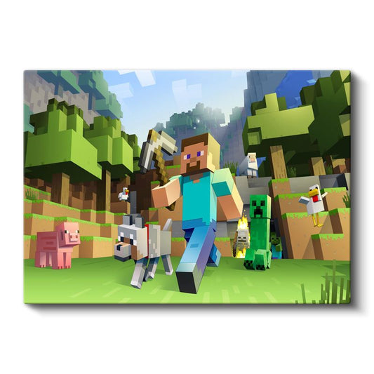 Minecraft - Vahşi Doğada Yaşam Kanvas Tablo
