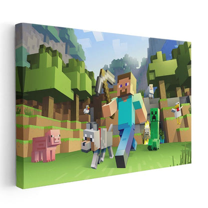 Minecraft - Vahşi Doğada Yaşam Kanvas Tablo