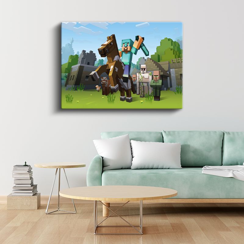 Minecraft - Atlı Macera Kanvas Tablo