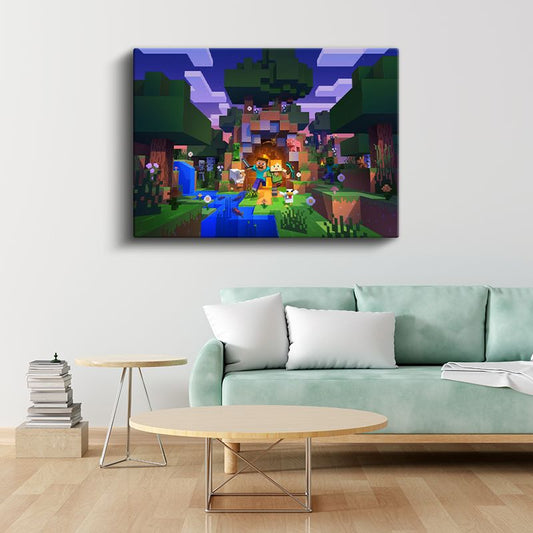 Minecraft - Gece Kampı Kanvas Tablo