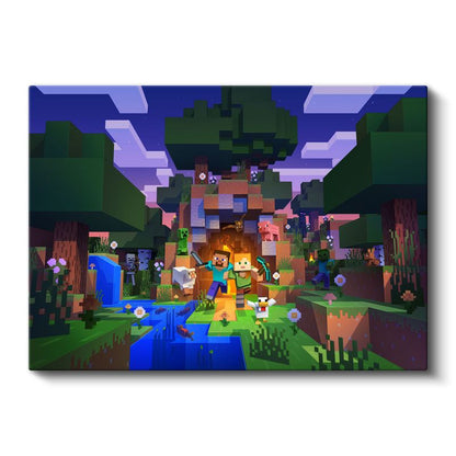 Minecraft - Gece Kampı Kanvas Tablo