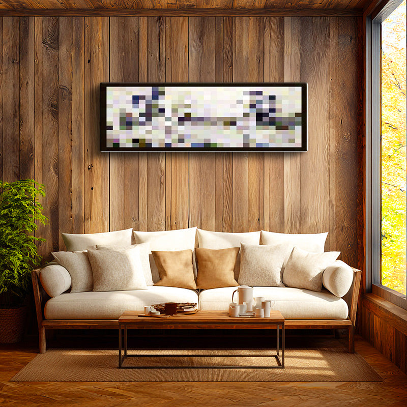 Yatay Panoramik Kanvas Tablo Bonjour Monsieur Courbet Piksel Minecraft Tablosu Ev Ofis Salon Dekoru