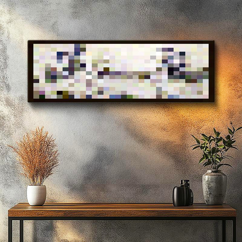 Yatay Panoramik Kanvas Tablo Bonjour Monsieur Courbet Piksel Minecraft Tablosu Ev Ofis Salon Dekoru